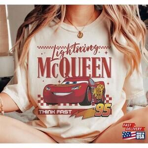 Lightning Mcqueen Think Fast 95 Racing Retro Fan T Shirt